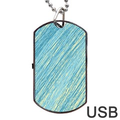 Light Blue Pattern Dog Tag Usb Flash (two Sides)  by Valentinaart