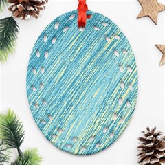 Light Blue Pattern Ornament (oval Filigree)  by Valentinaart