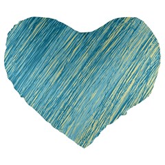 Light Blue Pattern Large 19  Premium Heart Shape Cushions