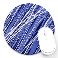 Blue Elegant Pattern Round Mousepads