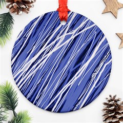 Blue Elegant Pattern Ornament (round) 