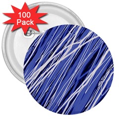 Blue Elegant Pattern 3  Buttons (100 Pack) 