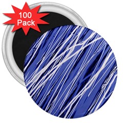 Blue Elegant Pattern 3  Magnets (100 Pack)