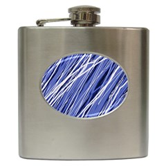 Blue Elegant Pattern Hip Flask (6 Oz)