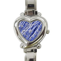 Blue Elegant Pattern Heart Italian Charm Watch