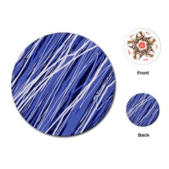 Blue Elegant Pattern Playing Cards (round) 