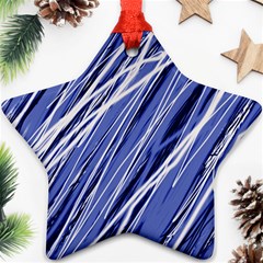 Blue Elegant Pattern Star Ornament (two Sides) 