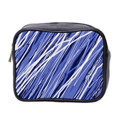 Blue Elegant Pattern Mini Toiletries Bag 2-side by Valentinaart