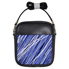 Blue Elegant Pattern Girls Sling Bags