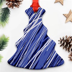 Blue Elegant Pattern Christmas Tree Ornament (2 Sides)