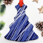 Blue elegant pattern Christmas Tree Ornament (2 Sides) Front