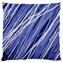 Blue Elegant Pattern Large Cushion Case (one Side)