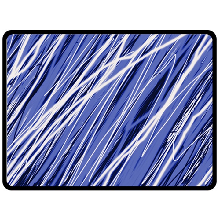 Blue elegant pattern Double Sided Fleece Blanket (Large) 