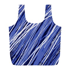 Blue Elegant Pattern Full Print Recycle Bags (l) 