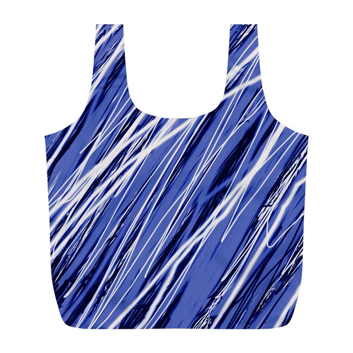 Blue elegant pattern Full Print Recycle Bags (L) 