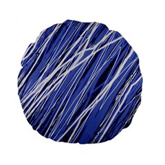 Blue Elegant Pattern Standard 15  Premium Flano Round Cushions