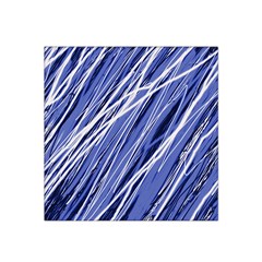 Blue Elegant Pattern Satin Bandana Scarf