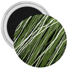 Green Decorative Pattern 3  Magnets