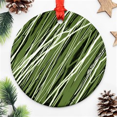 Green Decorative Pattern Ornament (round) 