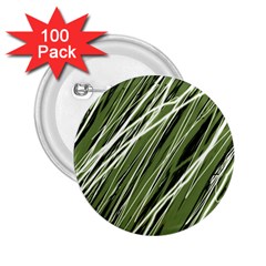 Green Decorative Pattern 2 25  Buttons (100 Pack) 