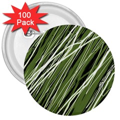 Green Decorative Pattern 3  Buttons (100 Pack) 