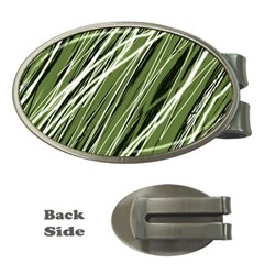 Green Decorative Pattern Money Clips (oval) 