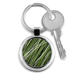 Green Decorative Pattern Key Chains (round)  by Valentinaart