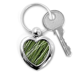 Green Decorative Pattern Key Chains (heart) 