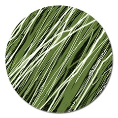 Green Decorative Pattern Magnet 5  (round)