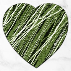 Green Decorative Pattern Jigsaw Puzzle (heart)