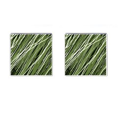 Green Decorative Pattern Cufflinks (square)