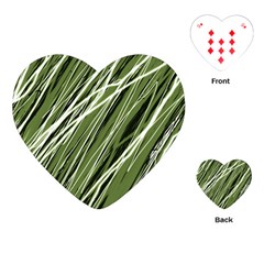 Green Decorative Pattern Playing Cards (heart) 