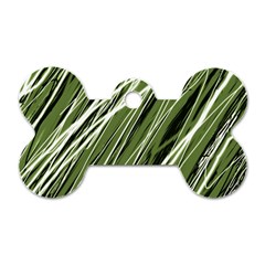 Green Decorative Pattern Dog Tag Bone (one Side)