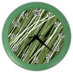 Green Decorative Pattern Color Wall Clocks