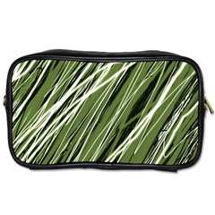 Green Decorative Pattern Toiletries Bags by Valentinaart