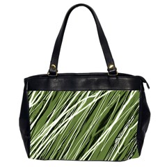 Green Decorative Pattern Office Handbags (2 Sides) 