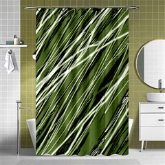 Green Decorative Pattern Shower Curtain 48  X 72  (small) 