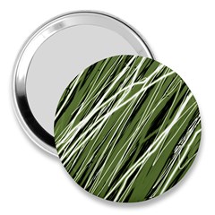 Green Decorative Pattern 3  Handbag Mirrors