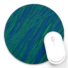 Green Pattern Round Mousepads by Valentinaart