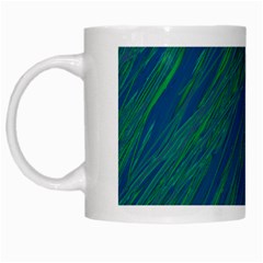 Green Pattern White Mugs