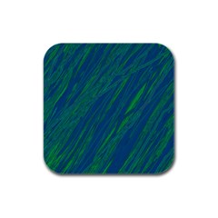 Green Pattern Rubber Square Coaster (4 Pack) 