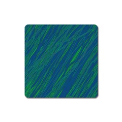 Green Pattern Square Magnet