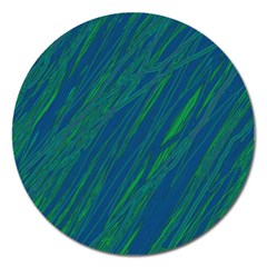 Green Pattern Magnet 5  (round)