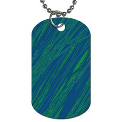 Green Pattern Dog Tag (two Sides) by Valentinaart