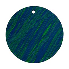 Green Pattern Round Ornament (two Sides) 