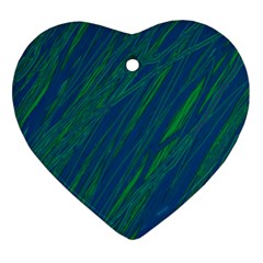 Green Pattern Heart Ornament (2 Sides) by Valentinaart