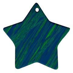 Green Pattern Star Ornament (two Sides) 