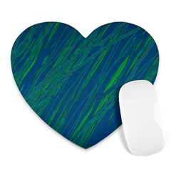 Green Pattern Heart Mousepads by Valentinaart