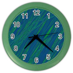 Green Pattern Color Wall Clocks