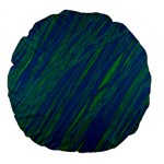 Green pattern Large 18  Premium Round Cushions Front